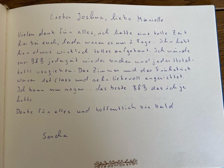bericht uit ons gastenboek van B&B Cortijo Los Corazones